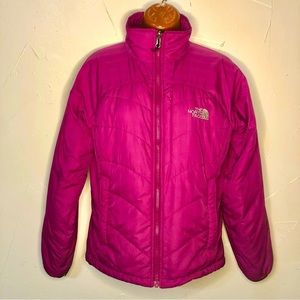 North Face fuschia primaloft coat